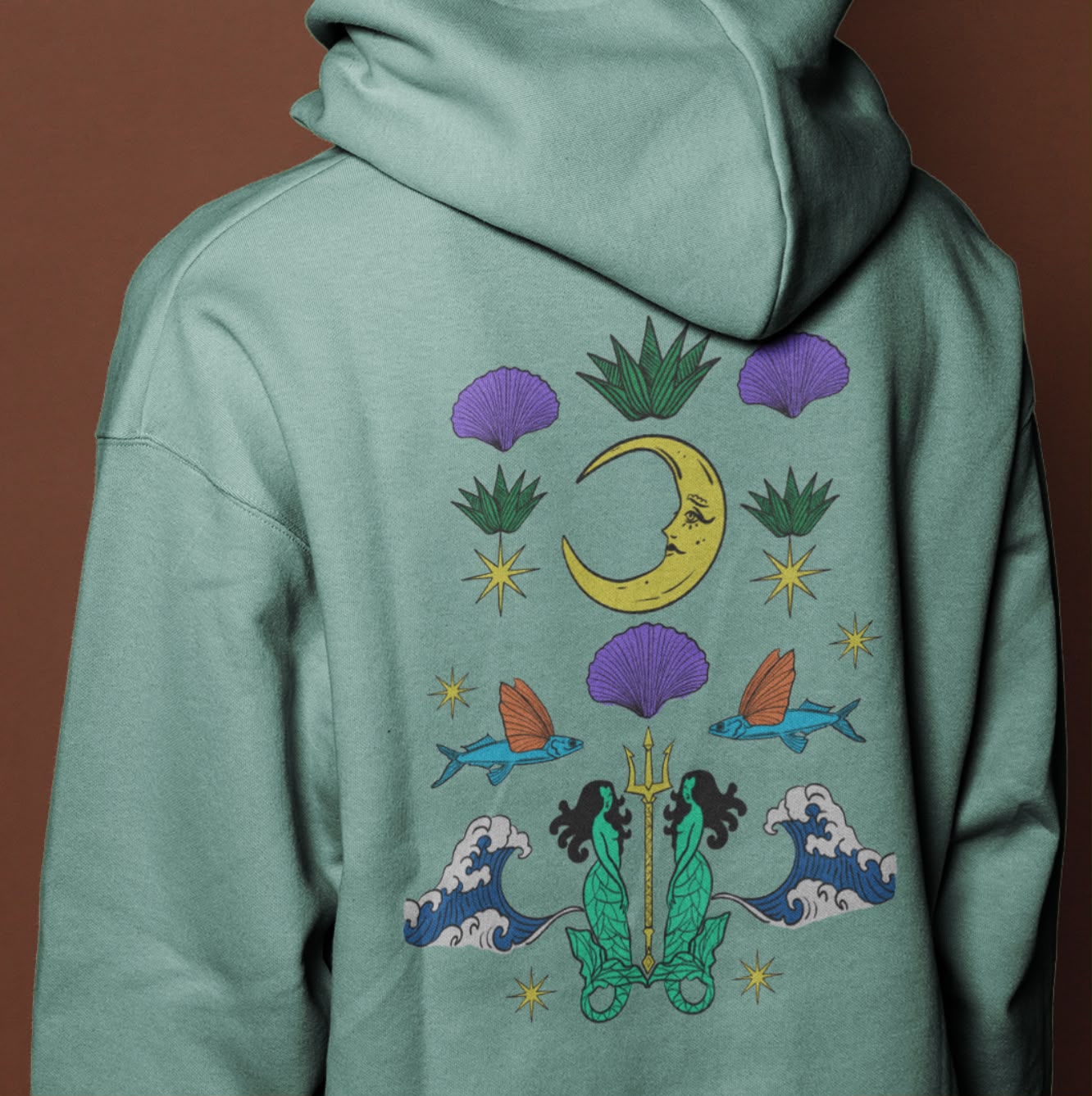 Hoodie Luna y Sirenas